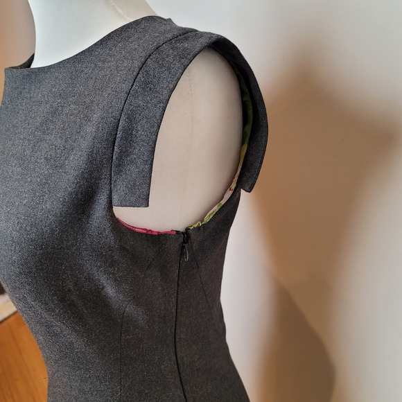 Ted Baker MIDI Dress Size 1 Gray - Picture 14 of 16